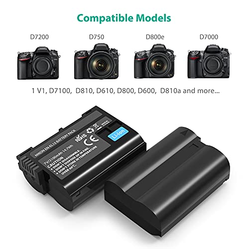 Nikon D750 Battery EN-EL15 Battery & Charger Kit For Nikon Cameras